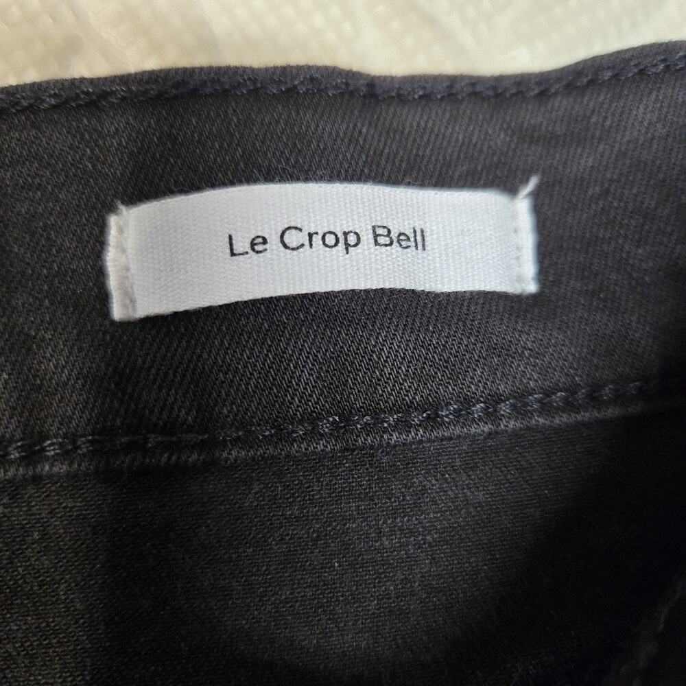 Frame Denim Jeans Womens 31 Le Crop Bell Black Flare Bellbottom Stretch Bohemian - Picture 8 of 13